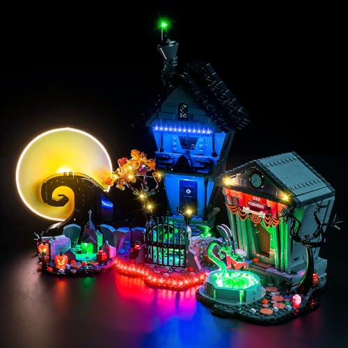 Update Version Led Licht Set Kompatibel mit Lego Disney Tim Burton's The Nightmare Before Christmas (Kein Modell), Dekorationsbeleuchtungsset Compatible with 21351 The Nightmare Before Christmas von BrickBling