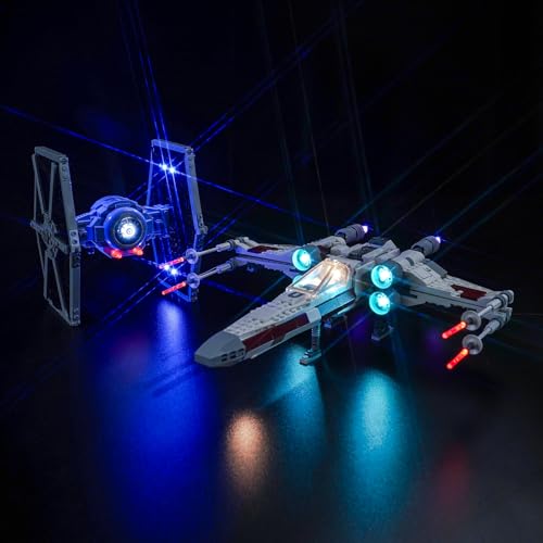 Version mit Lichtsteuerung Licht-Kit Kompatibel mit Lego Mashup aus TIE Fighter & X-Wing (Kein Modell), Led Beleuchtungs Set für 75393 TIE Fighter & X-Wing Mash-up Kreative Spielzeug von BrickBling