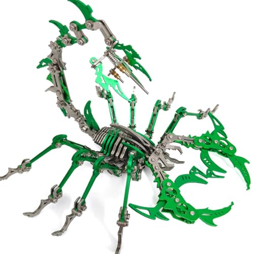 Brickddyin 3D Metal Puzzle, 430 Teile Mechanisches Scorpion King 3D Metall Puzzle Modellbausatz, Edelstahl Mechanische Insekten Tier Modell，DIY Ornament Geschenke für Erwachsene (Grün) von Brickddyin