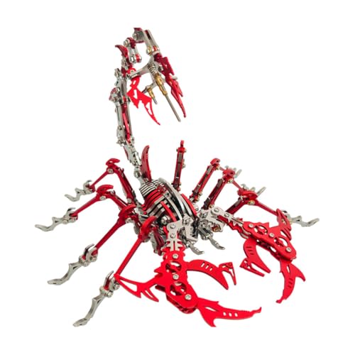 Brickddyin 3D Metal Puzzle, 430 Teile Mechanisches Scorpion King 3D Metall Puzzle Modellbausatz, Edelstahl Mechanische Insekten Tier Modell，DIY Ornament Geschenke für Erwachsene (Rot) von Brickddyin