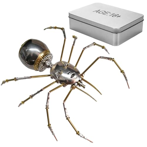 Bricksdiytoy 3D Metall Mechanisches Insektenpuzzle Steampunk Spinne Modell mit menschlichen Gesichtern für Erwachsene & Jugendliche, DIY Jigsaw Montiert Tier Kreatives Geschenk Perfekt als Geschenk von Bricksdiytoy