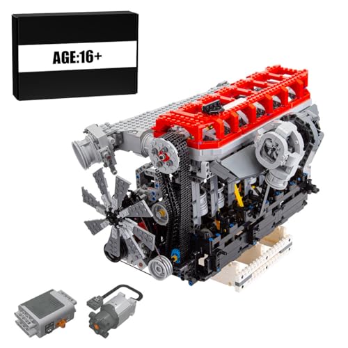 Bricksdiytoy L6 Motor Baukasten Set L6 Motor Klemmbausteine Bausatz 6 Zylinder Viertakt Auto Reihenmotor Bausteine Engine SOHC Modell mit Turbocharged Entworfen von Ronald Tewes -1985 Teile von Bricksdiytoy