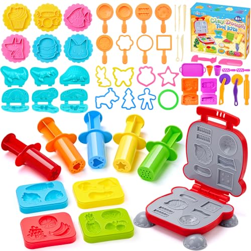Bridokit 54 Stück Knete Zubehör Set, Knetwerkzeug für Kinder Formen Enthalten Burger Eiscreme, Nudelmaschine, Dinosauriern, mit Aufbewahrungstasche, Knete Dough Set für Jungen Mädchen Bridokit 54 Stück Knete Zubehör Set, Knetwerkzeug für Kinder Formen Enthalten Burger Eiscreme, Nudelmaschine, Dinosauriern, mit Aufbewahrungstasche, Knete Dough Set für Jungen Mädchen von Bridokit
