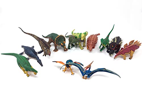 Brigamo 【𝙋𝙧𝙞𝙢𝙚 𝘿𝙚𝙖𝙡】 12 x Premium Dinosaurier Figuren - Hand bemaltes Dinosaurier Spielzeug ab 4 Jahre Junge von Brigamo