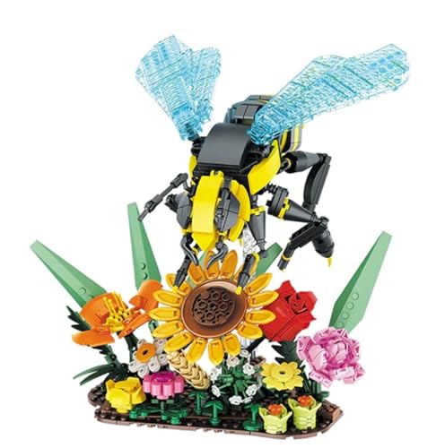 Brigamo Bausteine Blumen Beet inkl. baubarem Bienen Insekt, 750 Klemmbausteine von Brigamo