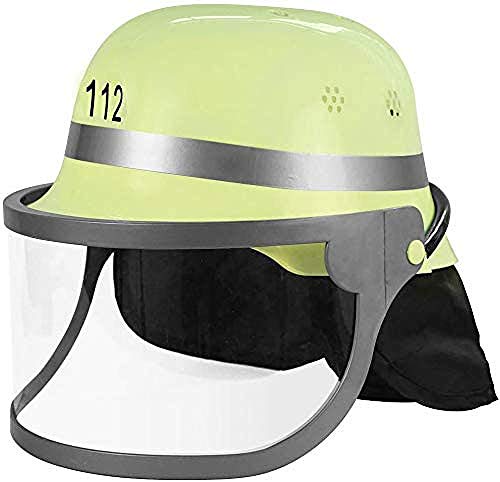 Brigamo Kinder Feuerwehrhelm,Größenverstellbar mit klappbarem Visir von Brigamo