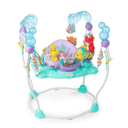 Bright Starts, Disney Die kleine Meerjungfrau Meer von Aktivitten Baby Aktivittshopser mit interaktivem Spielzeug, Lichtern & Musik mit Disney Prinzessin Arielle, 6-12 Monate (Blau) von Bright Starts