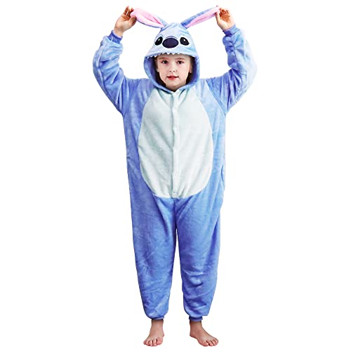 Brinny Flanell Kinder Pyjamas Tiere Kostüm Feier Party Karneval Faschingskostüme Schlafanzug, Blau - 100 von Brinny