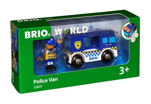 BRIO World - 33825 - Polizeiwagen mit Licht und Sound - Spielzeugzug für Kinder ab 3 Jahren, Polizei Spielzeug ab 3 Jahre von BRIO