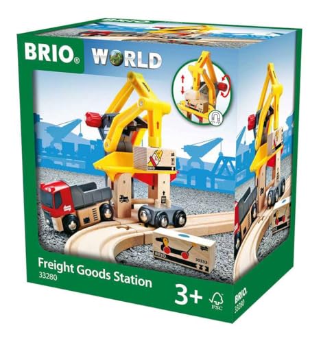 BRIO World - 33280 Frachtverladestation - Eisenbahnzubehör Holzeisenbahn, Kleinkinderspielzeug empfohlen für Kinder ab 3 Jahren von BRIO