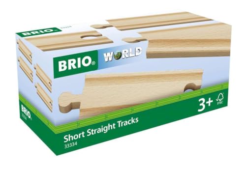 BRIO World 33334-1/2 Gerade Gleise (A1) - Kurze gerade Gleise von BRIO