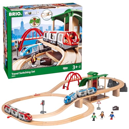 BRIO World 33512 Großes Bahn Reisezug Set - Eisenbahn mit Bahnhof, Schienen und Figuren - Kleinkinderspielzeug empfohlen ab 3 Jahren von BRIO