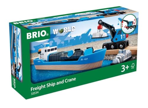 BRIO World - Containerschiff mit Kranwagen von BRIO