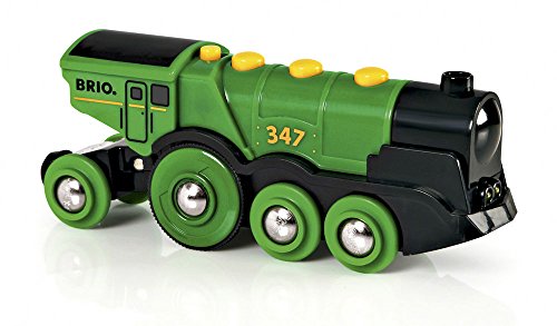 BRIO World 33593 Grüner Gustav elektrische Lok - Batterie-Lokomotive mit Licht & Sound - Kleinkinderspielzeug empfohlen ab 3 Jahren von BRIO