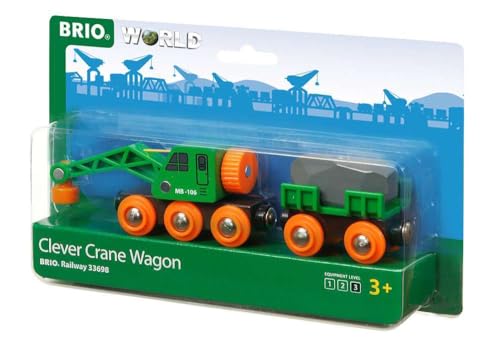 BRIO World - Grüner Kranwagen mit Anhänger und Fracht von BRIO