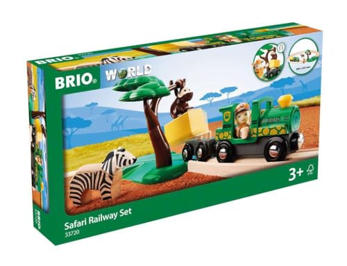 BRIO 33720 Safari Bahn Set - Eisenbahnset Holzeisenbahn - Empfohlen für Kinder ab 3 Jahren von BRIO