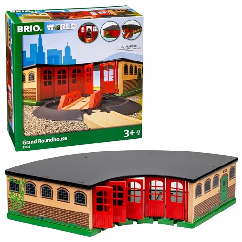 BRIO World 33736 Großer Ringlokschuppen mit Drehscheibe - Zubehör Holzeisenbahn - Kleinkinderspielzeug empfohlen ab 3 Jahren BRIO World 33736 Großer Ringlokschuppen mit Drehscheibe - Zubehör Holzeisenbahn - Kleinkinderspielzeug empfohlen ab 3 Jahren von BRIO