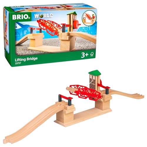 BRIO World 33757 Hebebrücke - Eisenbahnzubehör Holzeisenbahn - Kleinkinderspielzeug empfohlen für Kinder ab 3 Jahren, tolles von BRIO