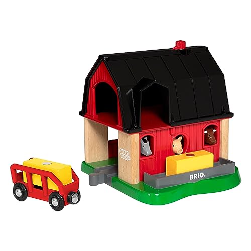 BRIO World 33936 Smart Tech Bauernhof – Spiel-Bauernhof mit Tieren & Heuwagen-Anhänger – Interaktives Spielzeug empfohlen ab 3 Jahren von BRIO