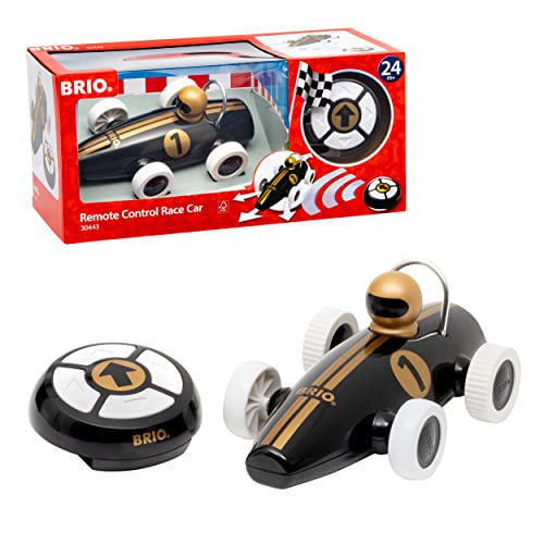 BRIO 30443 RC Rennwagen Schwarz/Gold - Stylisher Rennwagen mit kindgerechter und intuitiver Fernbedienung - Empfohlen für Kinder ab 2 Jahren von BRIO