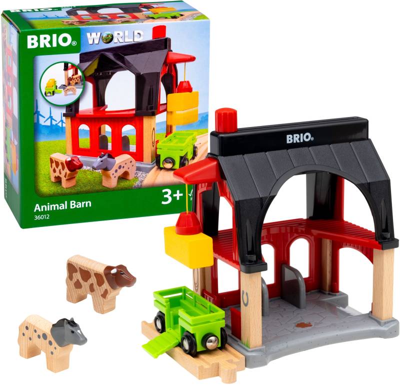 BRIO World 36012 Tierscheune mit Heuwaggon von BRIO