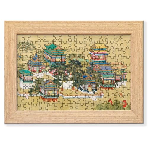 4 Qingming River Map – Royal Garden 20,3 cm Bilderrahmen Puzzle (168 Teile) von Bristlegrass