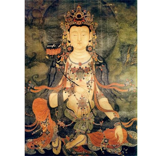 Bristlegrass Holzpuzzle für Erwachsene, 1000 Teile und höher, tibetischer Buddhismus, Thangka, Bodhisattva Samantabhadra, chinesischer Stil, Buddhismus, Malerei, Geschenke, Kunstmalerei, Puzzles (1000 von Bristlegrass