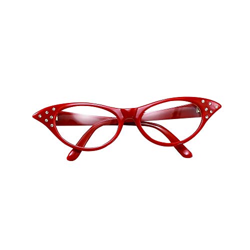Bristol Novelty BA142R Brille im Stil der 50er, Rot, Damen, Einheitsgröße Bristol Novelty BA142R Brille im Stil der 50er, Rot, Damen, Einheitsgröße von Bristol Novelty