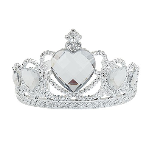 Bristol Novelty BA880 Diadem, silberfarben, Kunststoff, mit transparentem Stein, Unisex Adult, Silber, Einheitsgröße von Bristol Novelty