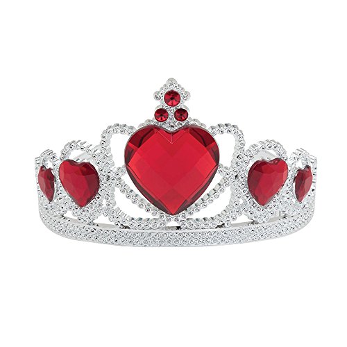 Bristol Novelty BA880C Tiara, silberfarben, Kunststoff, mit rotem Stein, Girls, Silver, Einheitsgröße von Bristol Novelty