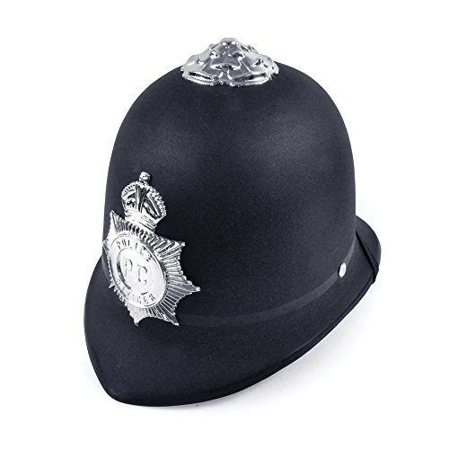 Bristol Novelty BH031 Halloween Britischer Polizeihelm, Hartplastik, Einfarbig, Black, Einheitsgröße von Bristol Novelty