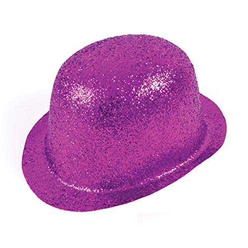 Bristol Novelty BH090 Bowler Glitter, Kirschrot, Unisex-Erwachsene, Einfarbig, Einheitsgröße von Bristol Novelty