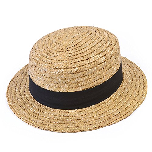 Bristol Novelty BH126 Straw Boater Strohhut, Einfarbig, Beige, Einheitsgröße von Bristol Novelty