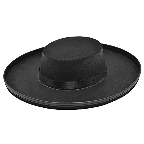 Bristol Novelty BH177 Mad Hatter Räuber-Filzhut, Unisex Adult, Einfarbig, Schwarz, Einheitsgröße von Bristol Novelty