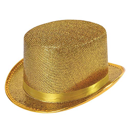 Bristol Novelty BH467 Goldfarben, Lurex, Zylinder, Unisex Adult, Einheitsgröße, Gold von Bristol Novelty