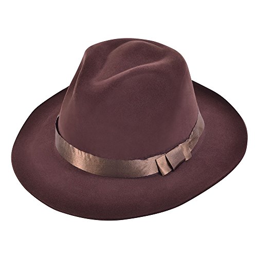 Bristol Novelty BH529 Fedora-Hut, braun, Samt, Men, Einheitsgröße von Bristol Novelty