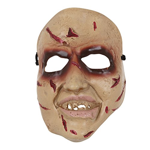 Bristol Novelty BM521 Lächelnde Horror-Gesichtsmaske, 1 Stück, mehrfarbig, Einheitsgröße, Erwachsene, PVC, unisex, beige Halloween von Bristol Novelty