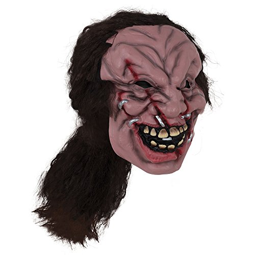 Bristol Novelty BM527 Zombie-Maske mit Haaren, Unisex Adult, Mehrfarbig, Einheitsgröße von Bristol Novelty