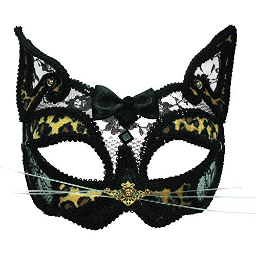 Bristol Novelty EM442 Leopard Transparente Stirnband Augenmaske, PET, Polyester, Acrylstein, Stahlblech, Schwarz, Einheitsgröße von Bristol Novelty