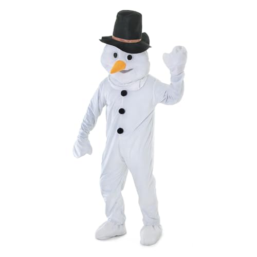 Bristol Novelty Snowman Costume AC339 Schneemann Kostüm mit großem Kopf, Schwarz, Cartoon, 44-Inch Chest Size von Rubie's