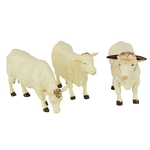 Britains Tierfiguren Charolais Kühe - Traktor Spielbauernhof Figuren - zum Spielen und Sammeln ab 3 Jahren - Sammlermodell - 3 Stück, Weiß von Britains