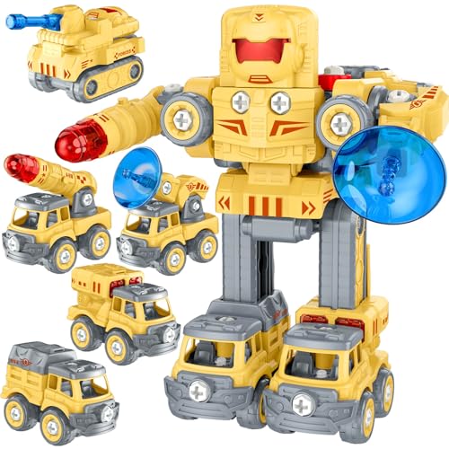 Britik 5 in 1 Transformator Auto Roboter Spielzeug Kinder Auto Spielzeugset für Jungen Lastwagen für Kinder Roboter Geschenke für Kinder 3-8 Jahre Junge Spielzeug Geburtstag Geschenkideen von Britik