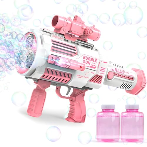 Britik Rakete Elektrische Seifenblasenpistole Spielzeug Kinder Seifenblasenmaschine (Rosa) von Britik