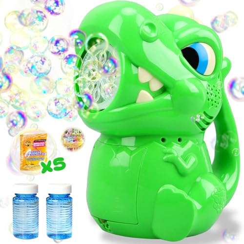 Britik Spielzeug 3-8 Jahre Kinder: Seifenblasenmaschine Spielzeug für Kinder Geburtstag Geschenk für 3 4 5 6 7 8 9 10 Jahre Mädchen Junge Dinosaurier Bubble Machine Outdoor Party Garten Hochzeit von Britik