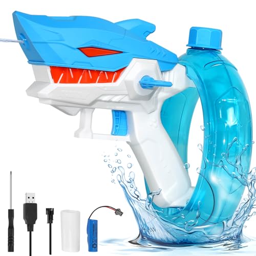 Britik Spielzeug 3-8 Jahre Kinder: Wasserpistole Elektrische Spielzeug Geschenk für 3 4 5 6 7 8 9 10 Jahre Junge Elektrisch Wasserpistole für Erwachsene Kinder Automatische Water Gun Blaster-Blau von Britik