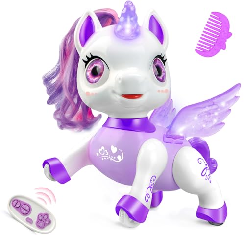 Britik Einhorn Roboter Kinder Ferngesteuerter Einhorn Spielzeug Interaktiver Pets Robot Kinderspielzeug Geburtstag Geschenke für Kinder 3-12 Jahre Mädchen Junge Spielzeug ab 3 Jahre von Britik