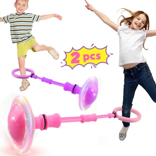 Britik Spielzeug für 5-12 Jahre Kinder:Springring Fußkreisel Kinder Swing Wheel mit Lichtrad Geschenke ab 5 6 7 8 9 10 11 12 Kinder Draussen Spielzeug von Britik