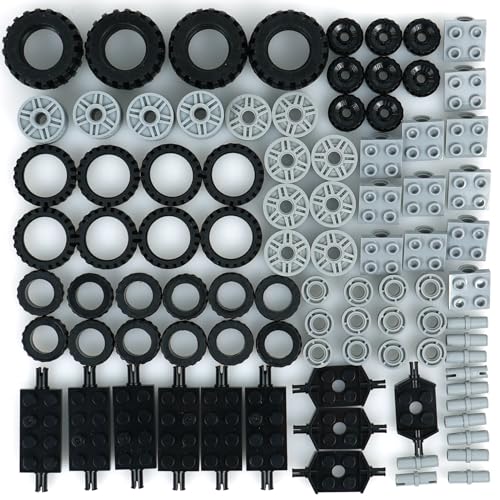 90er Set Räder und Achsen, Autoreifen Fahrwerksteile Bausteine, Kompatibel mit den wichtigsten Marken 90er Set Räder und Achsen, Autoreifen Fahrwerksteile Bausteine, Kompatibel mit den wichtigsten Marken von BroTex