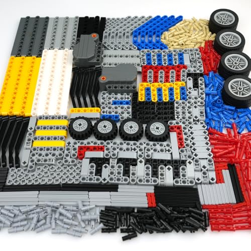 Technic ersatzteile, Technische Teile Sets, Pull Back Motor Kreuzstangen Achsen Pins Stecker Verbinder Liftarms,Stopper klein, kompatibel mit große Marke, Spielzeug für Kinder, Jungen und Mädchen von BroTex