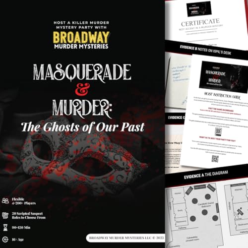 Maskerade and Murder: Ghosts of Our Past | Mord-Mystery-Spiel für Erwachsene | Flexible 4-20+ Spieler | Physisches Spielset von Broadway Murder Mysteries